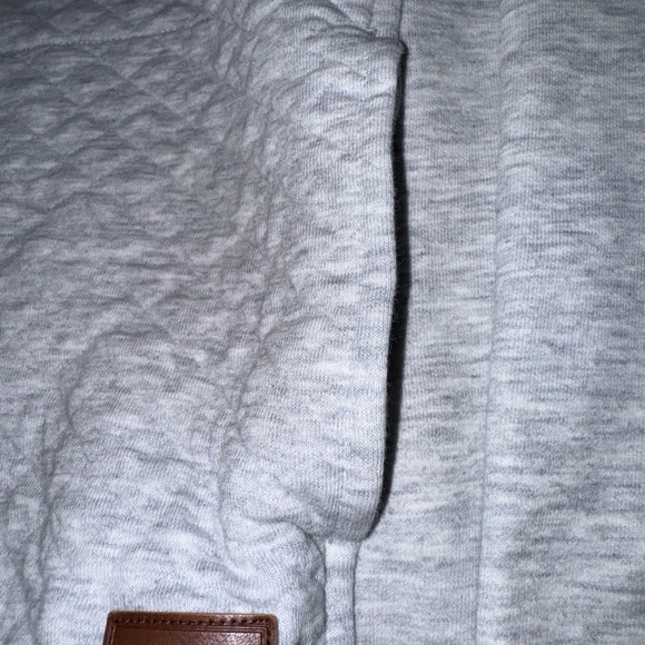 L.L. Bean Light Gray Quilted Zip-Up Sweater - Picture 3 of 5